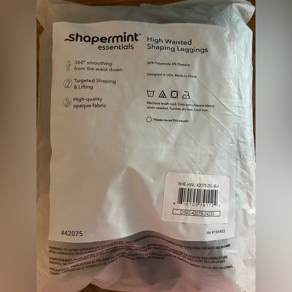 Shapermint Essentials High Waisted Shaping Leggings Black Size 2XL - Picture 2 of 6